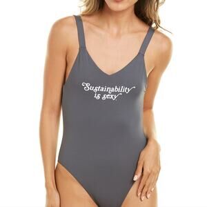Vitamin A Leah Grey One-Piece Sustainability Is Sexy Swimsuit size XL (12)